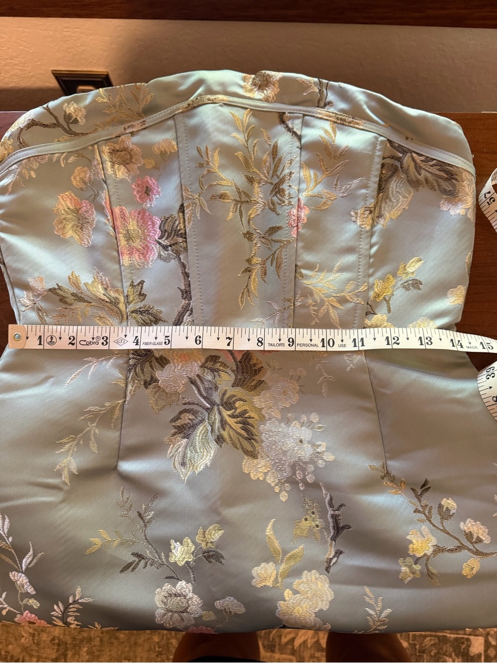 Lulus Strapless Sage Floral Jacquard Mini Dress NWT Size M - Picture 8 of 10